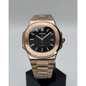 Custom Seiko Mod • Black Rose Gold Nautilus • 40mm